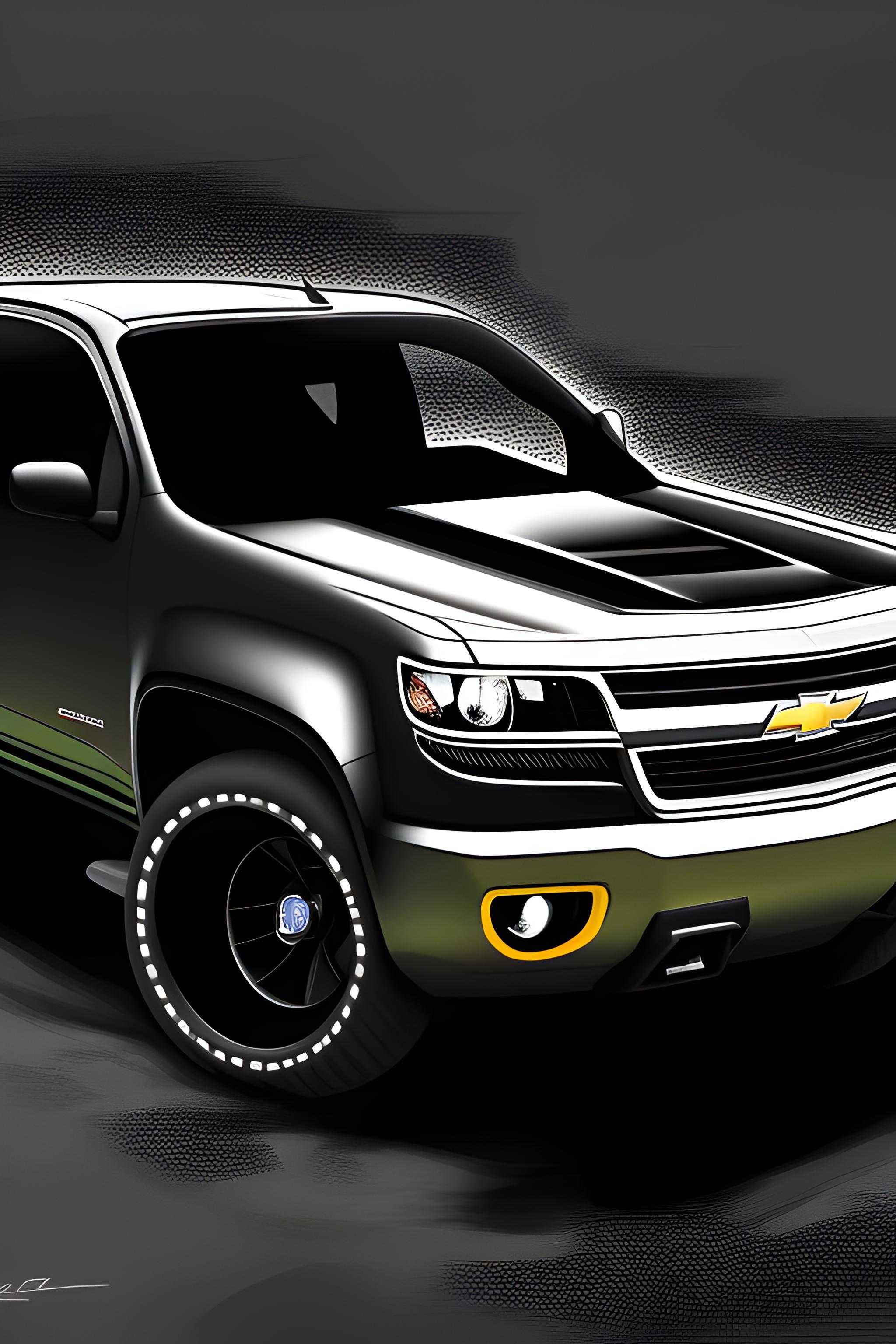 A slammed 2007 Chevy Colorado that is jet black with rims 
